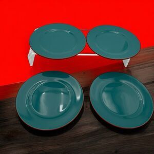 Qty 1 Plate Baum Tangier (Turquoise/Orange) - Dinner Plate - 11" Diameter